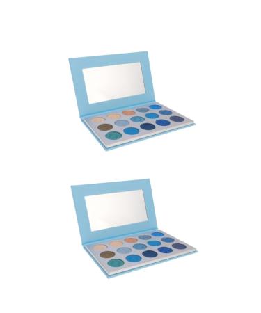 Balacoo 2pcs 15 Blue Eyeshadow Makeup Eyeshadow Woman Eyeshadow Compact Eye Shadow Glitter Makeup Palette 1 count (Pack of 1) Bluex2pcs