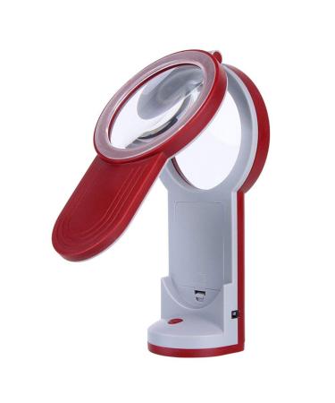 LED Handheld Desktop Ual Lighting Magnifying Glass Charger Bracket with Lamp Magnifying Glass 10X20X30X Good Times