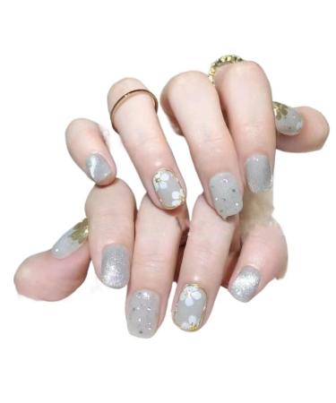 Temperament manicure handmade lucky five-petal flower manicure wearing a classic fashion short nails.(M)