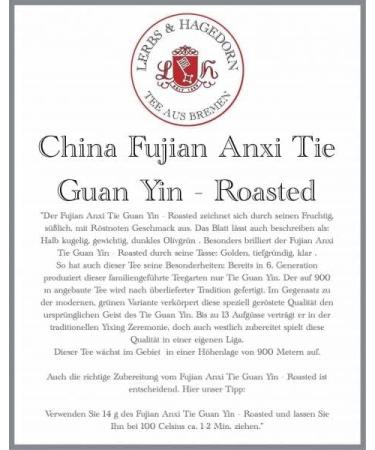  Lerbs & Hagedorn China Fujian Anxi Tie Guan Yin Roasted Tea 1kg - Buy Online on GoSupps.com