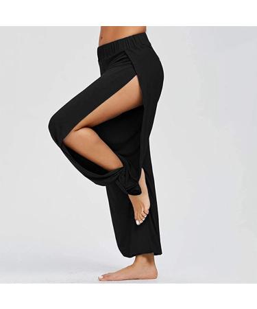 Black X-Large High Slit Harem Pants for Women - Hippie Yoga Trousers - Buy Online on GoSupps.com