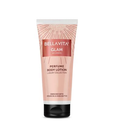 Bella Vita Luxury Glam Woman Perfume Body Lotion for Nourishing Hydrating Soft Supple Healthy Skin with Argan Oil and Shea Butter 200 Ml