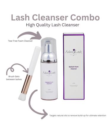Eyelash Extension Cleanser + Brush | 2oz Foaming Wash for Extensions & Natural Lashes | Safe Makeup Remover | Professional & Home Use Supplies - Buy Online on GoSupps.com