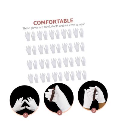 Healeved 48 Pairs White Cotton Gloves Jewelry Touching Gloves Key Hider Outdoor Washable Cotton Gloves Utility Work Gloves Mittens Tires Elastic Gloves Miss Wen Wan Labor Protection Cotton - Buy Online on GoSupps.com