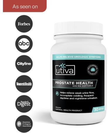 Utiva Prostate Health Supplement for Men - Natural Formula for Prostate Function and Urine Flow - Beta-Sitosterol and Saw Palmetto Prostate Supplement - Made in Canada 30 Softgels - Buy Online on GoSupps.com