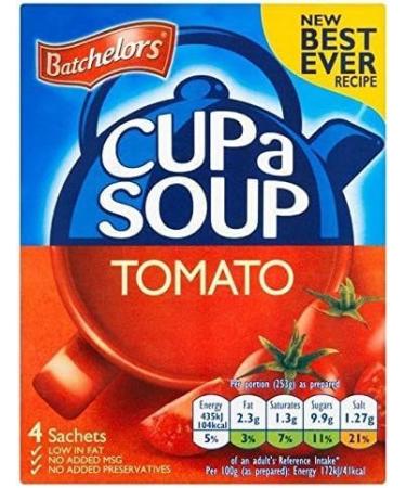 Value Bundle: BATCHELORS CUP A SOUP - Tomato - Healthy Snacks for Adults & Kids - British Snacks - 4 Per Box 3 Boxes Total - Custom Value Bundle Branded Package of 12 (12 Pack Tomato) Tomato 22 g (Pack of 12) - Buy Online on GoSupps.com