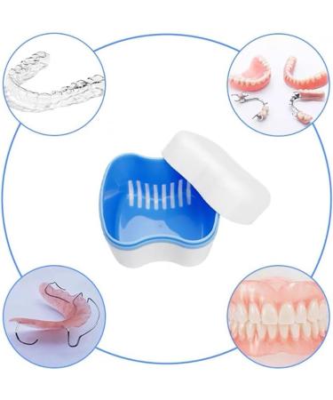 UQMIQURA 2-Piece Denture Bath Box | Secure & Clean Prosthesis Storage | Orthodontic Case for Effective Teeth Cleaning - Buy Online on GoSupps.com