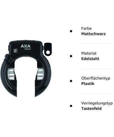 AXA Defender RL Frame Lock Black 2019 - Secure Bicycle Lock for International Shipping - Buy Online on GoSupps.com