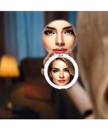 Benbilry LED Lighted Travel Makeup Mirror | 1x/7x Magnification | Portable 5 Inch Dual Sided Vanity Mirror with Lights | Rose Gold Compact Illuminated Cosmetic Mirror - Buy Online on GoSupps.com