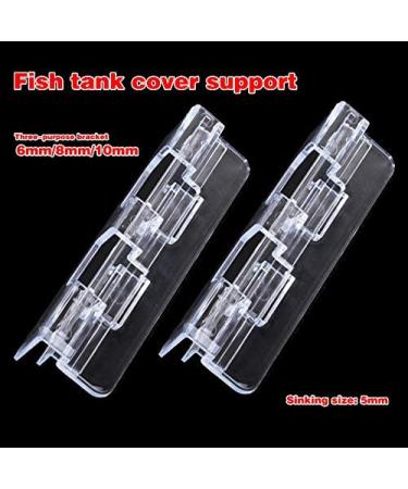 2Pcs Universal Glass Cover Clips for Fish Tanks - 6mm/8mm/10mm Sizes - Acrylic Holders for Rimless Aquariums - Buy Online on GoSupps.com