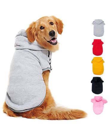 Ducomi hood dogs sweatshirt made of 100% cotton - medium -sized dog sweater - clothing for dogs of all breeds and sizes - warm sweater monochrome coat from xs to 9xl (gray 3xl) 3xl gray