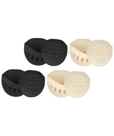 FRCOLOR 4 Pairs Dispensing Type Forefoot Pad Shoe Inserts Metatarsal Pad Summer Socks Breathable Metatarsal Cushion Forefoot Socks Comfortable Half Cushion Cotton Invisible Socks Women's Assorted Color 9X8.5CM