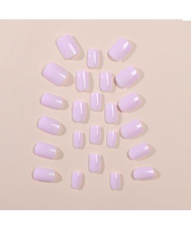 Justotry 24-Piece Monochrome Angular Press-On Nails - Glossy Peach Rose & Pale Pink Square Fake Nails for Women - Buy Online on GoSupps.com