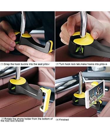 2 in 1 Car Headrest Hook with Phone Holder Seat Back Hanger for Bag Handbag Purse Grocery Cloth Foldble Clips Organizer (Color : B) (C) - Buy Online on GoSupps.com