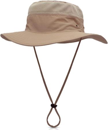 Dorriso Unisex Beach Safari Hat - Foldable 50+ UV Protection Outdoor Hat for Men & Women - Ideal for Camping Fishing & Travel - Brown - Buy Online on GoSupps.com
