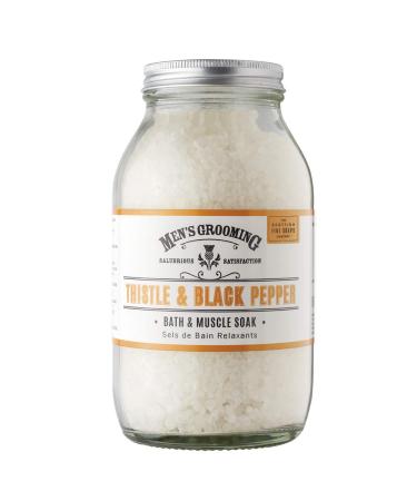 Scottish Fine Soaps Relaxing Bath "Men's Grooming" in a glass jar 600g