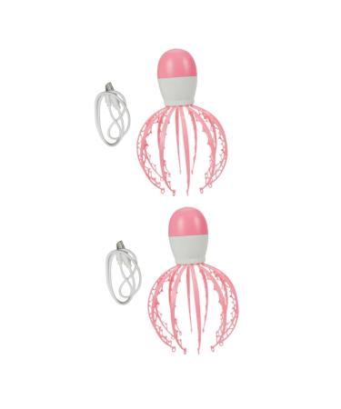 Magiclulu head massager 2st massager head scratchy scalp massage brush massage claw for the scalp of electric scalp scratch shampoo massage brushes ABS baby octopus shock pink