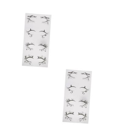 PLAFOPE 8 Pairs Halloween Eyeliner Stickers Halloween Face Tattoos Lace Stickers Eyeliner Tape Black Pvc