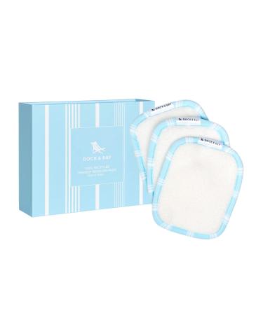Dock & Bay Reusable Makeup Pads - Face & Skin Cleaner - Ultra Soft Washable - 3 Pack with Included Wash Bag - (12x10cm) - Chamomile Blue Chamomile Blue 3 Count (Pack of 1)