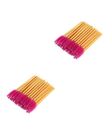 LALAFINA 100 Pcs Colored Mascara Eyelash Mascara Lash Applicator Makeup Eyelash Brush Stick Disposable 50 Pcsx2pcs Rosex2pcs