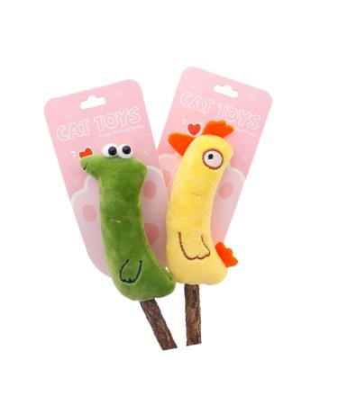 POPETPOP 2pcs Cat Teething Stick Indoor Playset Cat Dental Care Cat Grinding Teeth Rod Cat Cartoon