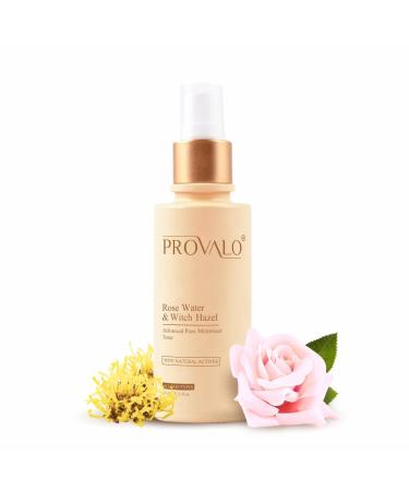 Rose Water & Witch Hazel Alcohol Free Face Toner for Glowing Skin Pores Tightening and Skin Hydration| for Men & Women | for Dry Oily & Acne Prone Skin - 110ml