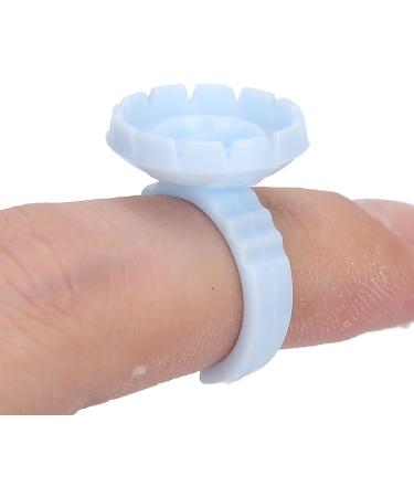 Eyelash Extension Glue Ring Cup 1.5cm / 0.6in Stable Wearing Easy To Wear Eyelash Glue Ring Cup Strong Flexibility for Professional Use(A pack of 100 blue) - Buy Online on GoSupps.com