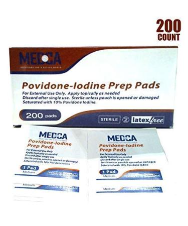 Iodine Prep Pads - (Box of 200 Count) Iodine Prep Solution Pads, 10% Povidone Iodine Swabs for Individual Disinfecting Wipes, Disposable Cotton Antiseptic Surgical Pad for Wound Care, and First Aid - Buy Online on GoSupps.com