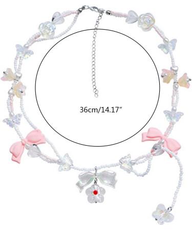 OralGos Faux Crystal Pearl Bow Necklace - Fashionable Choker for Women | Elegant Anniversary Jewelry - Buy Online on GoSupps.com