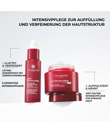 Yves Rocher Lift Pro Collagène Intensive Care Anti Wrinkle Treatment for Day and Night Innovative Formula with Collagen and Hyaluronic Acid Smooths Replenishes and Nourishes - 2.5 Oz - Buy Online on GoSupps.com