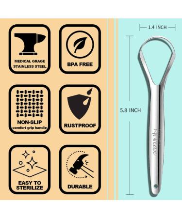 KN FLAX Tongue Scraper 2 Pack - Medical Grade, BPA Free Metal Tongue Cleaner for Adults and Kids - Reduce Bad Breath, Maintain Oral Care - Easy to Use, Non-Synthetic Handle - Buy Online on GoSupps.com