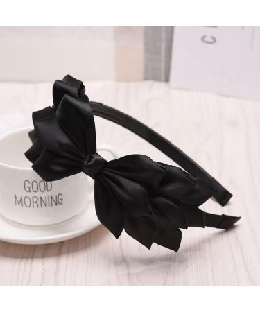 Bow Headbands for Women Girls Santin Headband No Damaging Bow Hair Band Black Headband Retro Hair Accessories for Women Girls - Buy Online on GoSupps.com