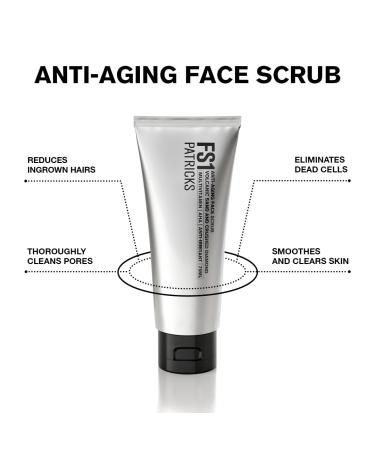 PATRICKS FS1 Exfoliating Facial Scrub for Men | Anti-Aging Face Scrub | Travel-Friendly Skin Care | Reduces Ingrown Hairs & Dead Skin | Diamond & Volcanic Sand | 75g - Buy Online on GoSupps.com