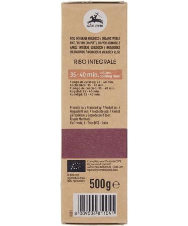  Alce Nero 3 x Alce Nero Riso Integrale Biologico Organic Whole Grain Rice 500g Italian Rice Organic Product - Buy Online on GoSupps.com