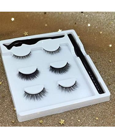  NO GLUE NO MAGNENT 3 Differt Pairs Makeup Magic Eyeliner Lashes Set Tweezer Handmade Natural And Dramatic Look False Eyelashes Eye Lashes Extension (01) - Buy Online on GoSupps.com