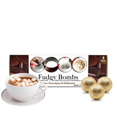 Doohickey Fudgy Bombs, Hot Chocolate Bombs Filled with Cocoa Mix and Marshmallows, Hot Cocoa Bombs Easy to Make, Super Chocolatey and Delicious Taste (3 Pack) 3 Count (Pack of 1)