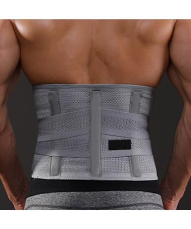ZJchao Adjustable Back Support Belt for Lower Back - Breathable & Comfortable Compression Brace for Men - Grey - Buy Online on GoSupps.com