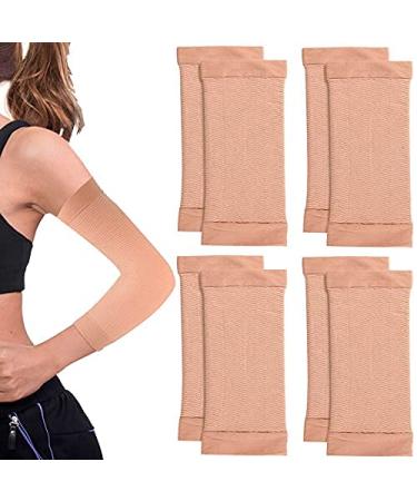 4 Pair of Arm Wrap Shaper Female Arm Trainers Arm Wrap Sleeve for Women Sport Fitness Arm Shape Supplies Nude Color