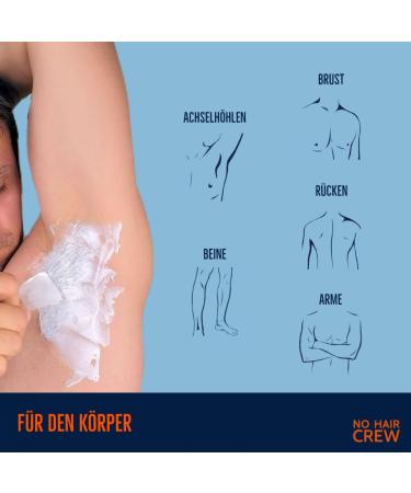 NO HAIR CREW Body Hair Removal Cream for Men - 3 x 200 ml Set | Gentle & Effective Hair Removal for Smooth Skin - Buy Online on GoSupps.com