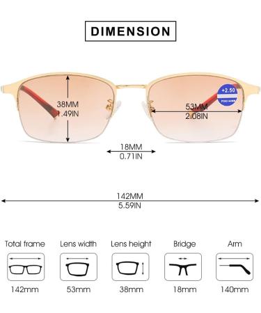 Vevesmundo Bifocal Sun Reading Glasses Set - Metal Tinted Protection for Men | +1.0 to +3.5 | 3 Pieces - Buy Online on GoSupps.com