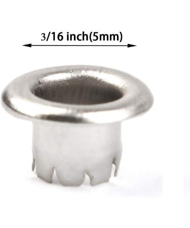 QLOUNI 500 Pack 3/16 Silvery Metal Grommets Eyelets 5mm Hole - Self Backing for Bead Cores, Clothes, Leather, Canvas - Buy Online on GoSupps.com