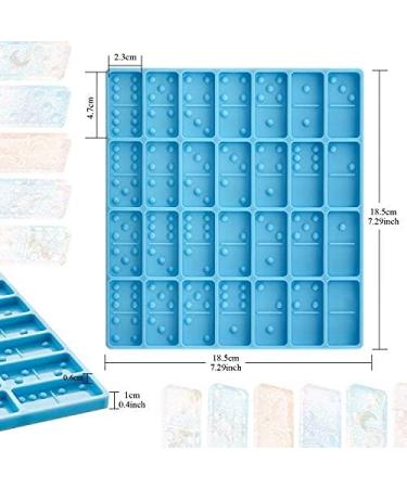 28-Cavity Domino Mold for Epoxy Resin, Clay, and Candy Making - Silicone Pendant Mold for Jewelry and Cake Decorating (Blue 125g) - Buy Online on GoSupps.com