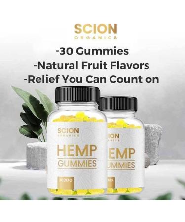 Scion Organics Hemp Gummies - Improve Joint Health - Natural Raspberry Flavor-Chewable Vitamins for Adults-30 Gummies-2 Pack - Buy Online on GoSupps.com