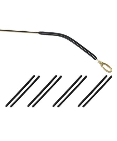 OPUGIT silicone eyeglass temple tip sleeve non-slip holder for sunglasses reading glasses 4 pairs 55 cm black