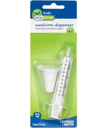 Ezy Dose Kids Baby Oral Syringe & Dispenser - 10 mL Liquid Medicine Tool with Bottle Adapter - Buy Online on GoSupps.com