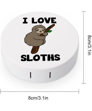 I Love Sloths Contact Lens Case - Cute & Portable Travel Kit with Mirror for Daily Use - Buy Online on GoSupps.com