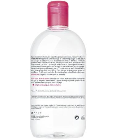 Bioderma Cr aline H2O Micellar Cleansing Water for Sensitive Normal to Combination Skin 500ml - Buy Online on GoSupps.com