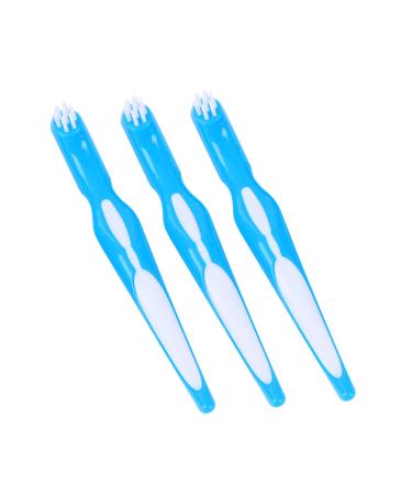 Healeved 6 STK Tooth Cleaning Brush - Double-Sided Toothbrush for Dentures & Child Dental Care | Hard Prosthesis Cleaning Tool - Blue (2 Pack) - Buy Online on GoSupps.com