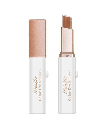 Eye Shadow Stick - 6 Colors Gradient Bicolor Eyeshadow Brightener Matte Finish Shimmer Waterproof Eyeshadow Pencil for Women Girls Eyes Makeup | Long Lasting Creamy Portable Brown Pink Natural Aezon 04#earth Color