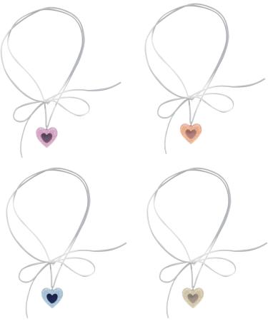 Kuaiyiju Dopamine Heart Neck Choker - Exquisite Heart Pattern with Cool Bow & Hollow Charm - Women's Violet Collarbone Chain - Buy Online on GoSupps.com